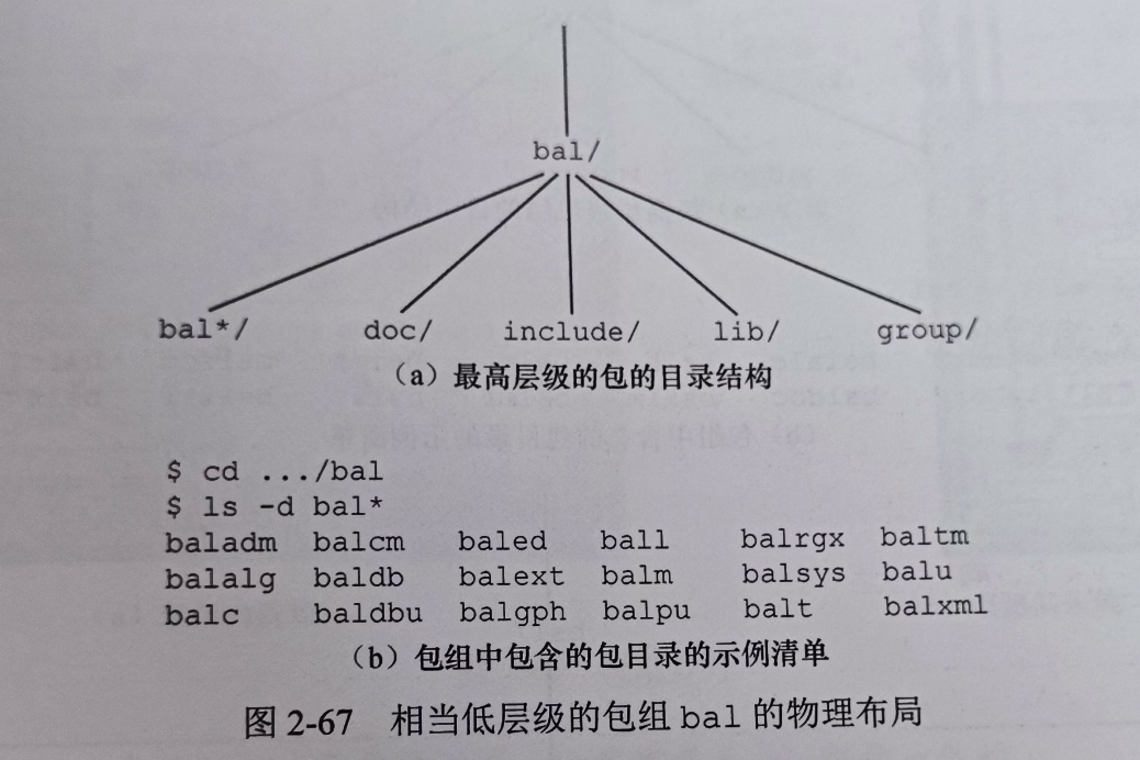 图2-67 相当低层级的包组bal的物理布局